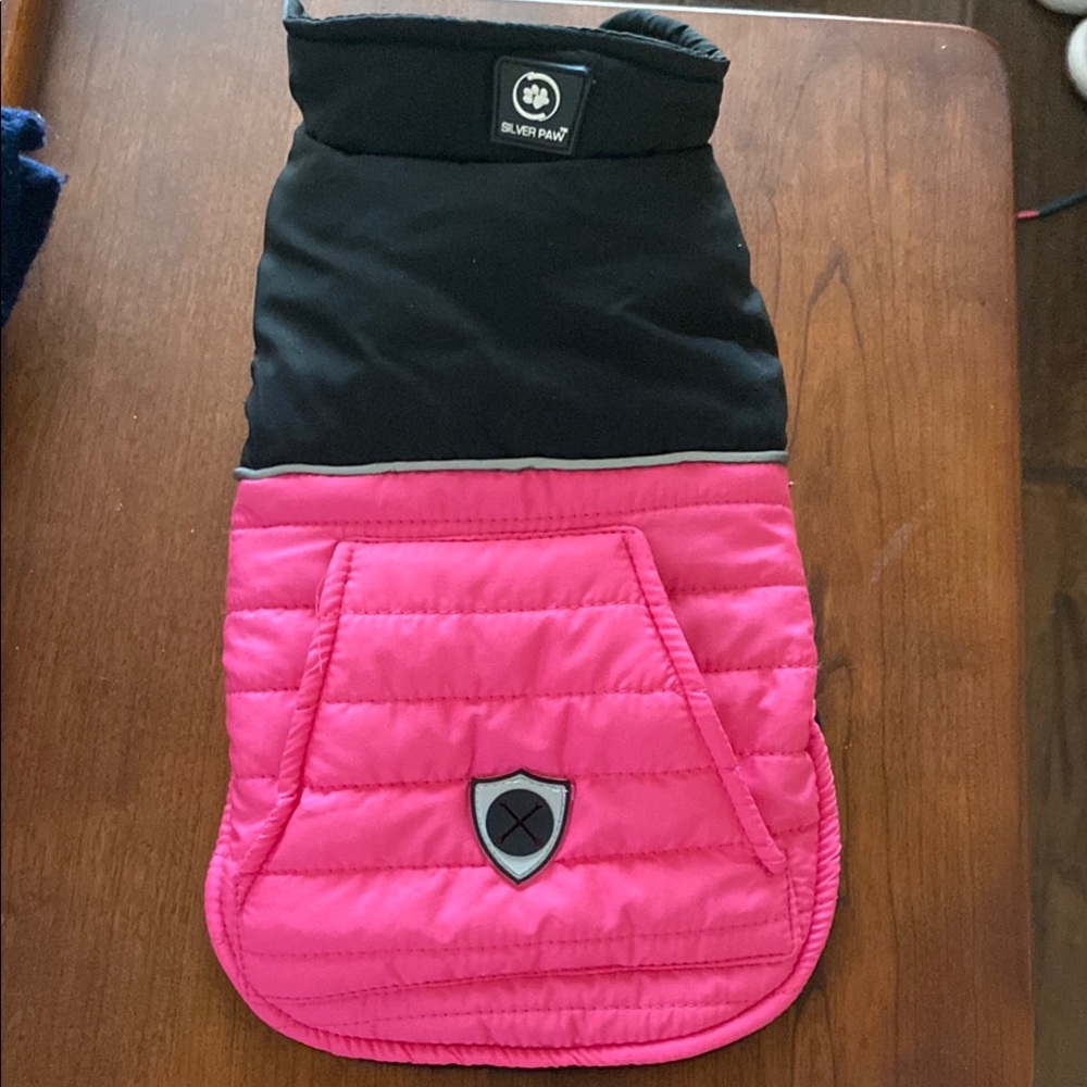 Silver Paw Pink and Black dog Coat